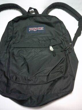 UNISEX JANSPORT SUPERBREAK PLUS BLK BACKPACK TRAVEL BAG w/ PADDED LAPTOP POCKET